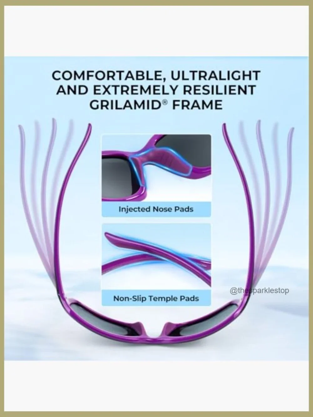 Polarized Sports Sunglasses with Grilamid Frames for Cycling Driving